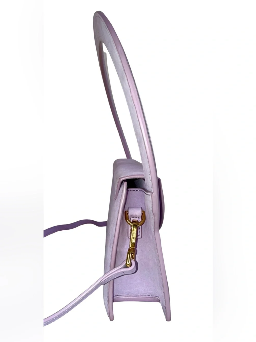 JACQUEMUS “LE SAC ROND” HANDBAG IN LAVENDER SUEDE - Picture 6 of 10